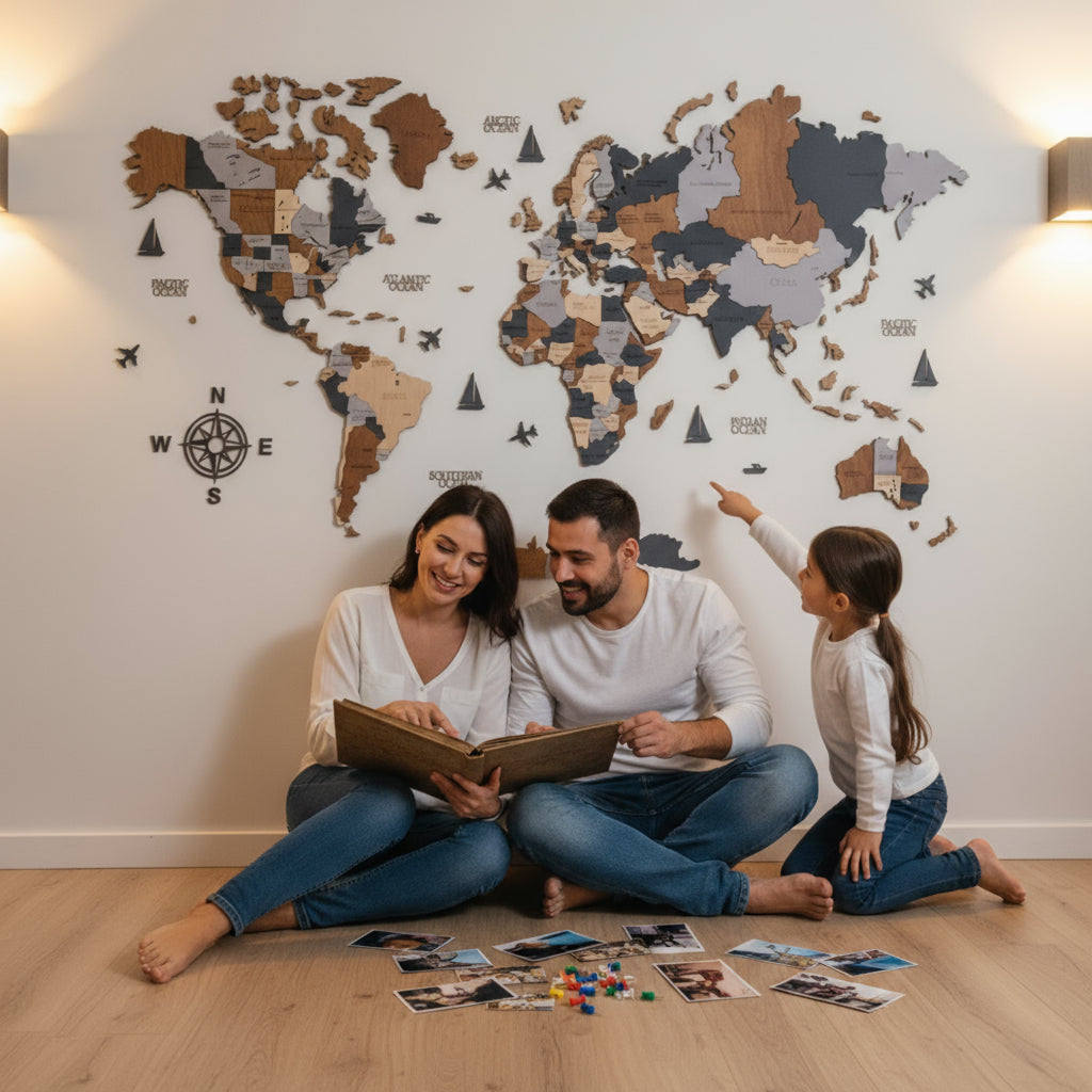 Wooden World Maps for Kids' room